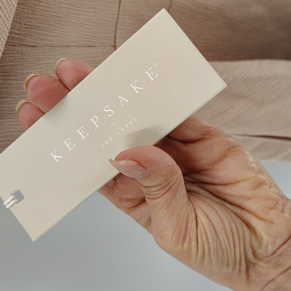 Keepsake pale pink Apollo style mini dress drop shoulder size medium peek a boo - Picture 5 of 7